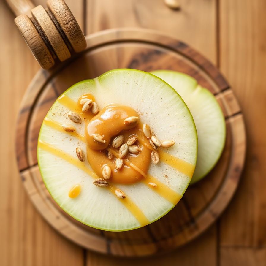 Apple, almond butter & seeds